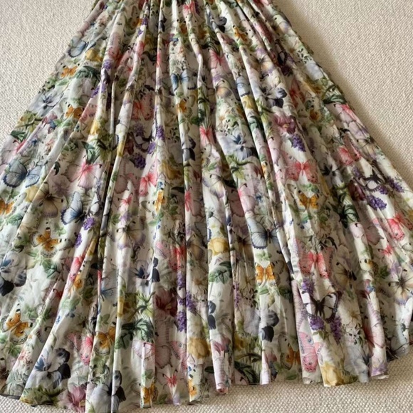 NWT Selkie Penny Lane Butterflies Printed Botanical Maxi Cotton Dress - Picture 13 of 14